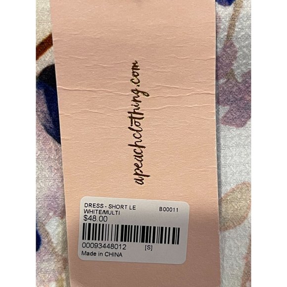 A.PEACH Womens Floral One Shoulder Mini Dress CD20468 White Blue Size Small - Picture 6 of 9